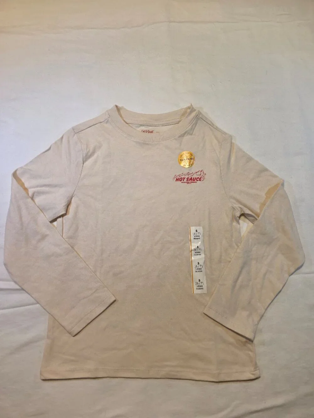 Boys' Long Sleeve 'Hot Sauce' Graphic T-Shirt - Cat & Jack™ Beige S